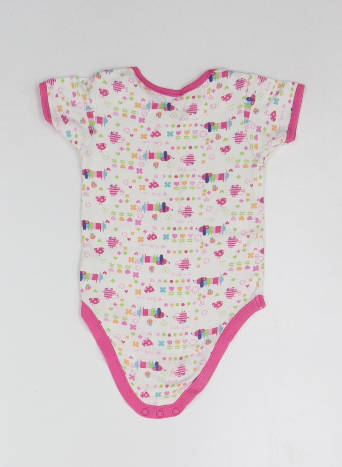 George Baby White Geometric  Babygrow One-Piece Size 12-18 Months  - ANIMALS