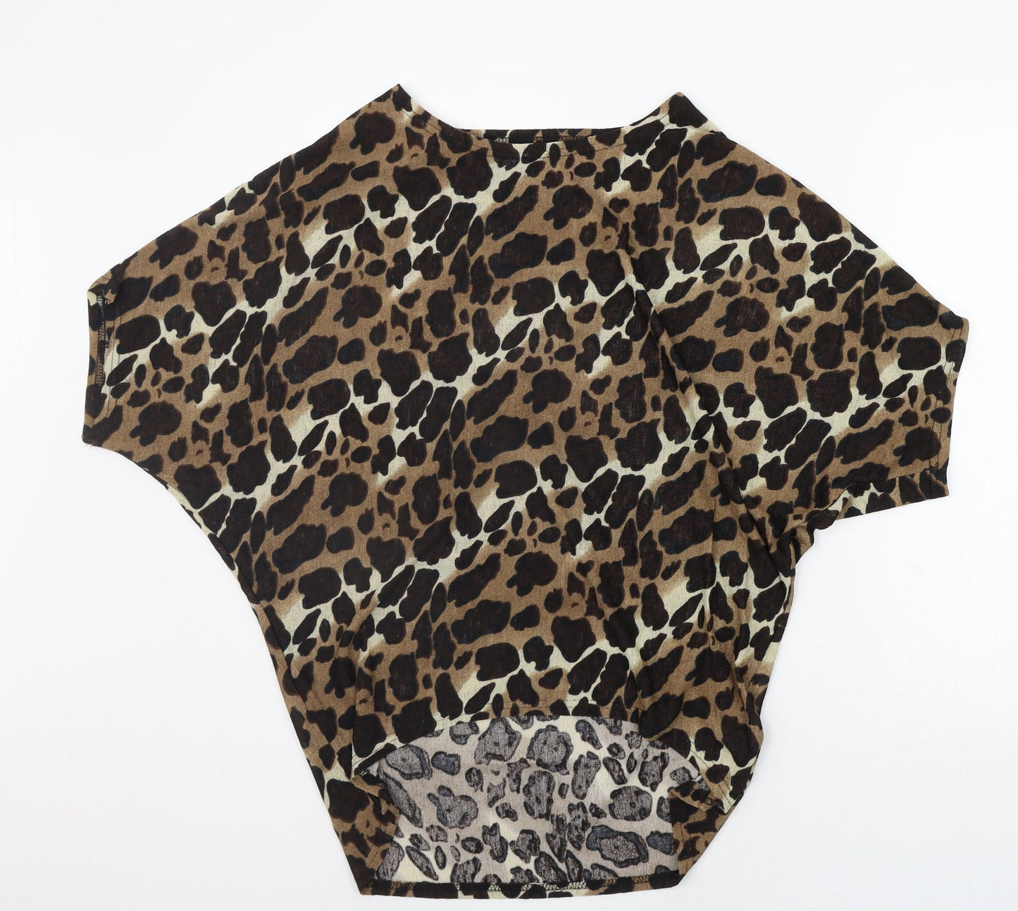 Misumi Womens Beige Animal Print  Pullover Jumper Size M
