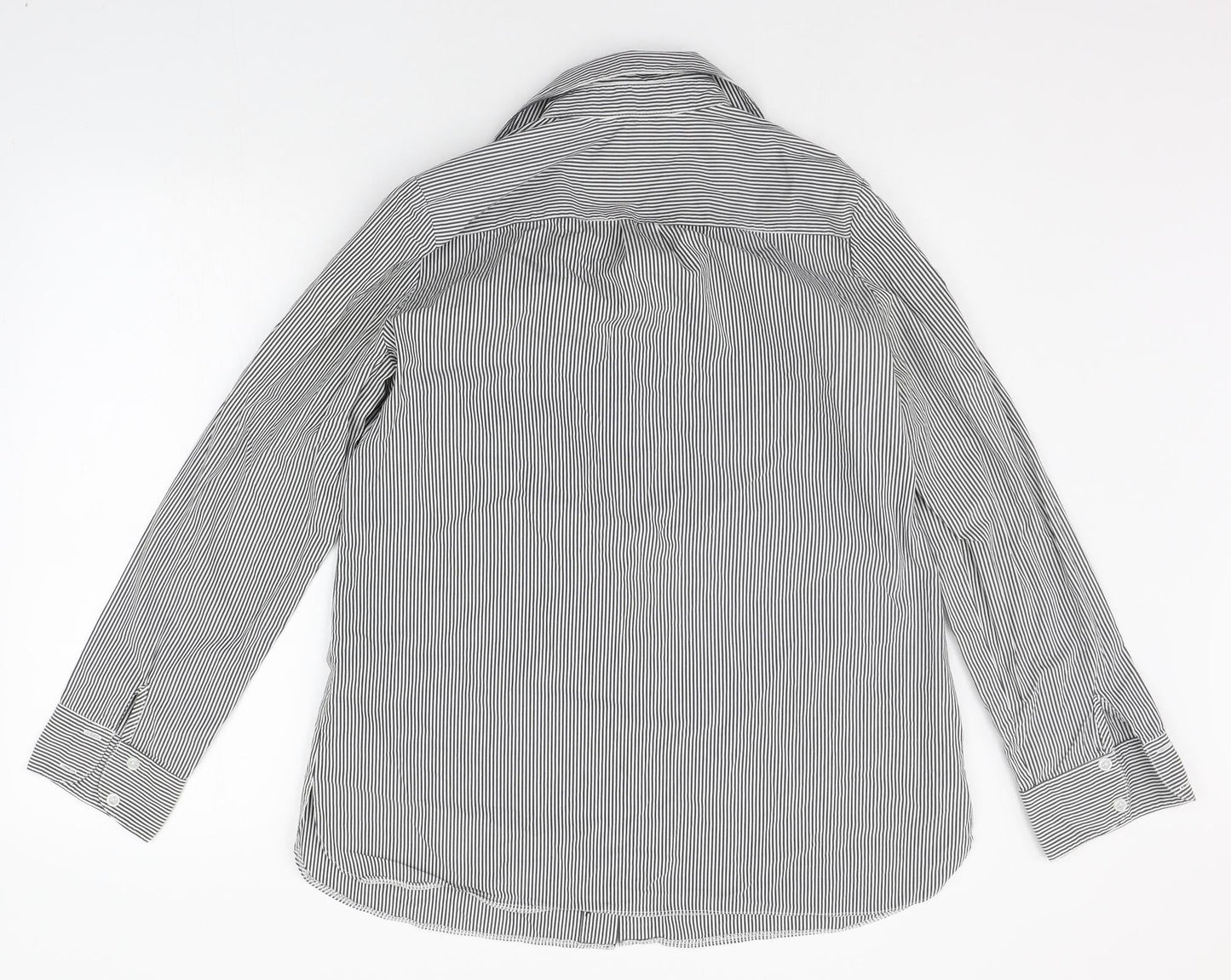 Internacionale Mens White Striped   Button-Up Size 13
