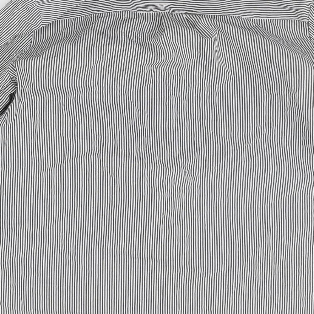 Internacionale Mens White Striped   Button-Up Size 13