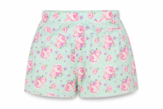 George Girls Green Floral  Top Sleep Shorts Size 2 Years