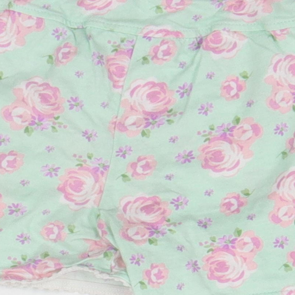 George Girls Green Floral  Top Sleep Shorts Size 2 Years