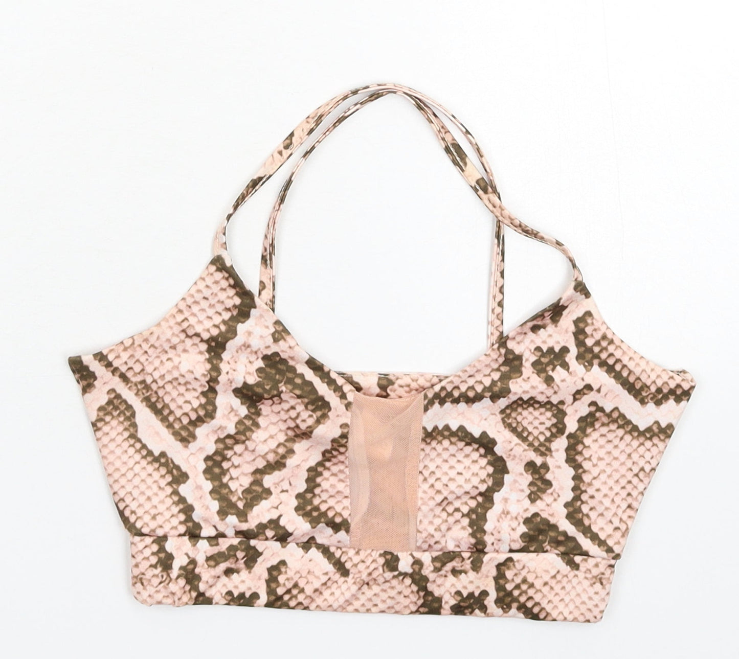 PRETTYLITTLETHING Womens Beige Animal Print  Cropped Tank Size 6