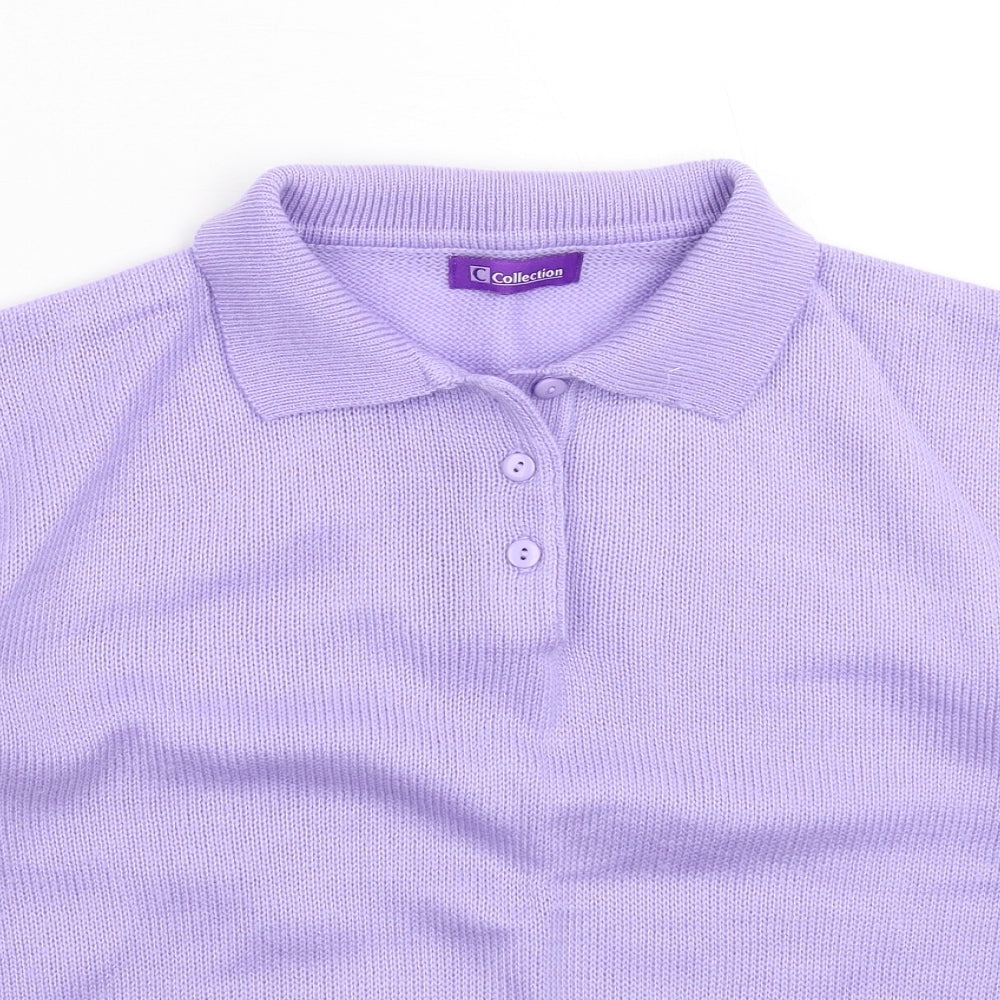 Collection Womens Purple  Knit Pullover Jumper Size 16