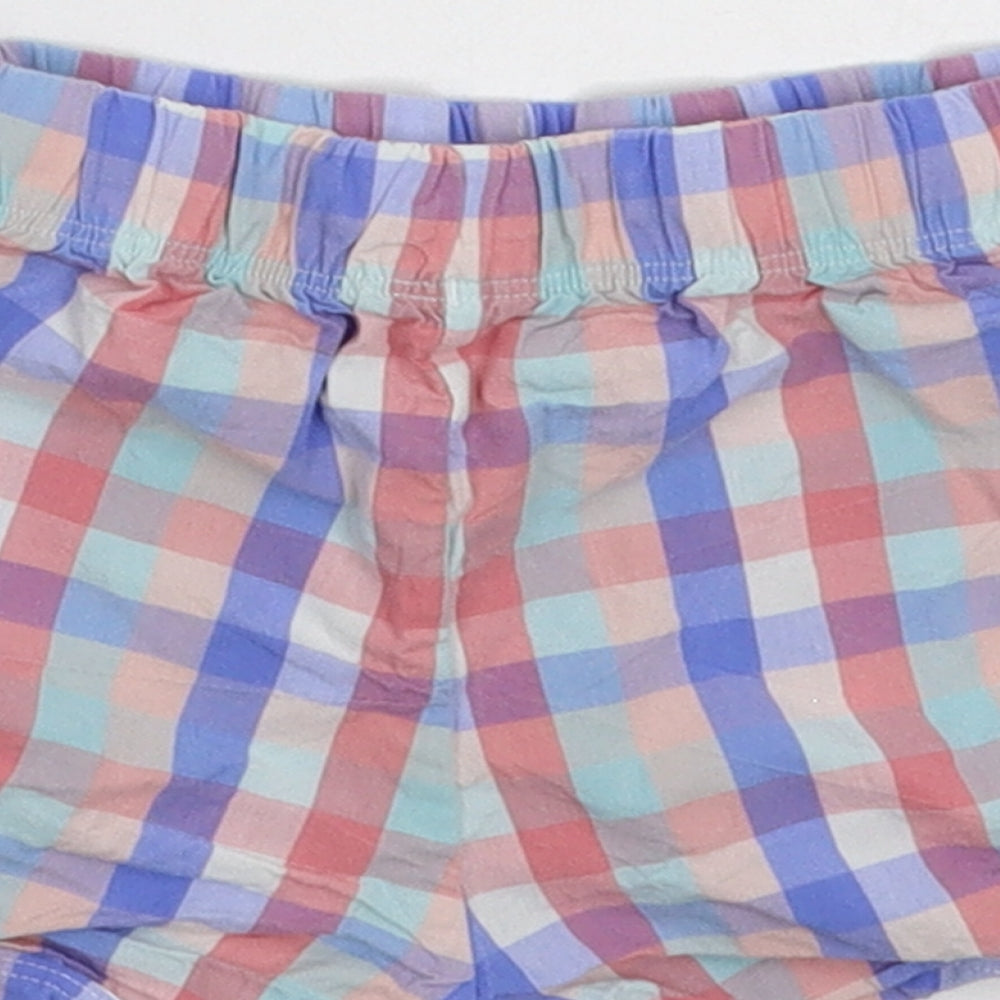 Marks and Spencer Girls Multicoloured Check  Hot Pants Shorts Size 5-6 Years
