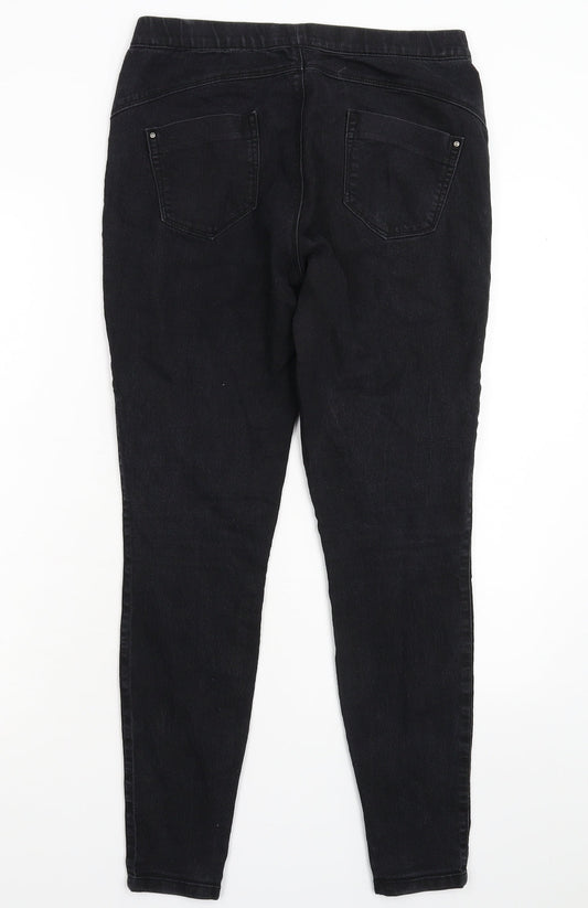 Denim & Co. Womens Black  Denim Jegging Jeans Size 10 L28 in