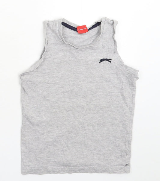 Slazenger Boys Grey   Basic Tank Size 7-8 Years