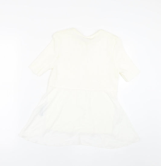 Miss Selfridge Womens White   Basic T-Shirt Size 10
