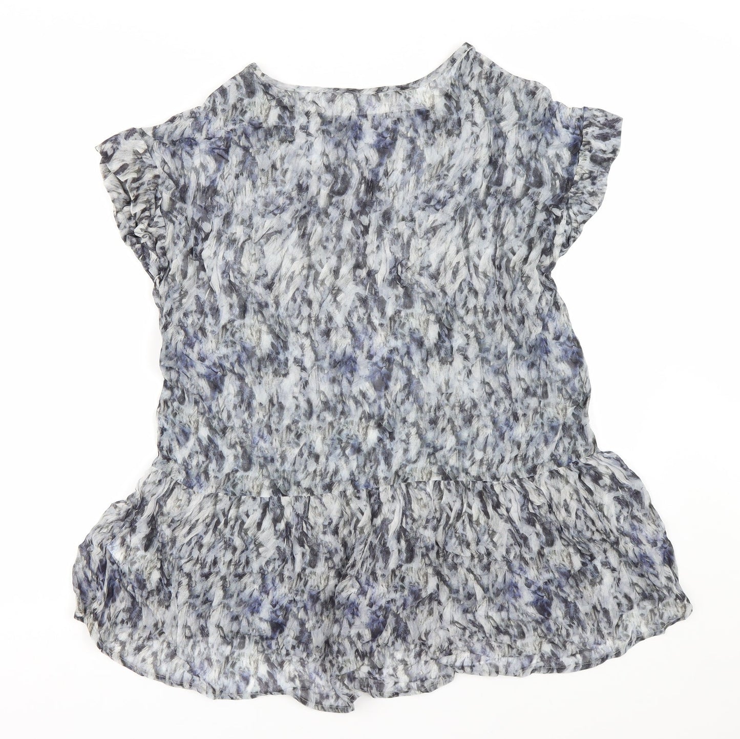 Gray & Willow Womens Blue Floral  Basic Blouse Size 8