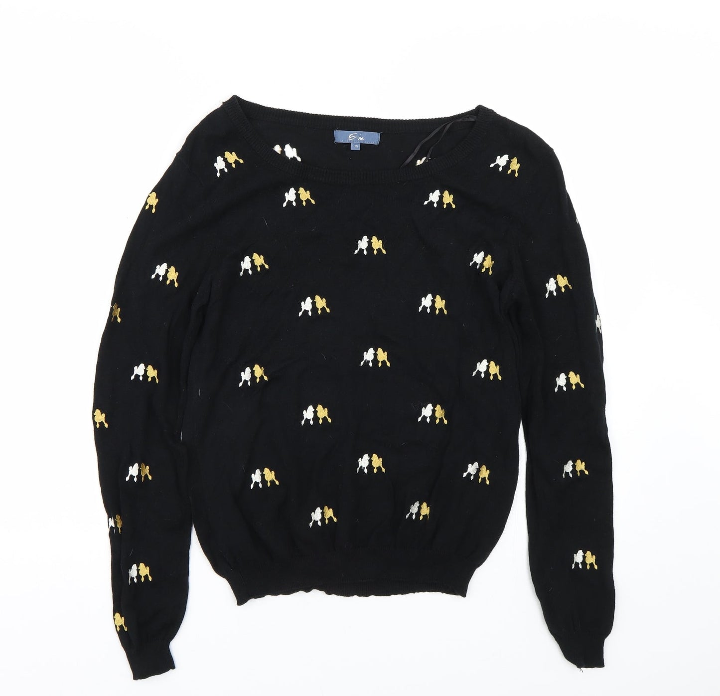 Evie Womens Black Polka Dot  Pullover Jumper Size 14