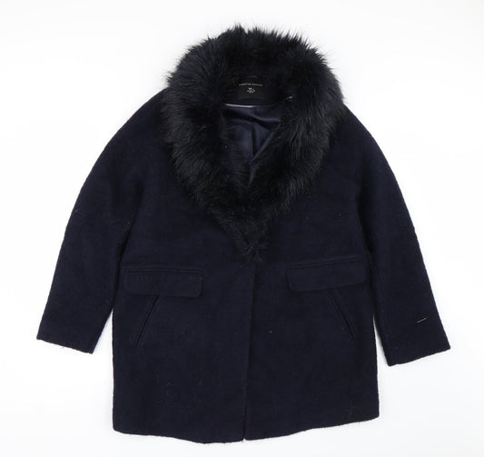 Dorothy Perkins Womens Blue   Overcoat Coat Size 14