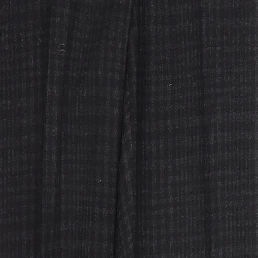 H&M Womens Black Check  Trousers  Size 4 L25 in