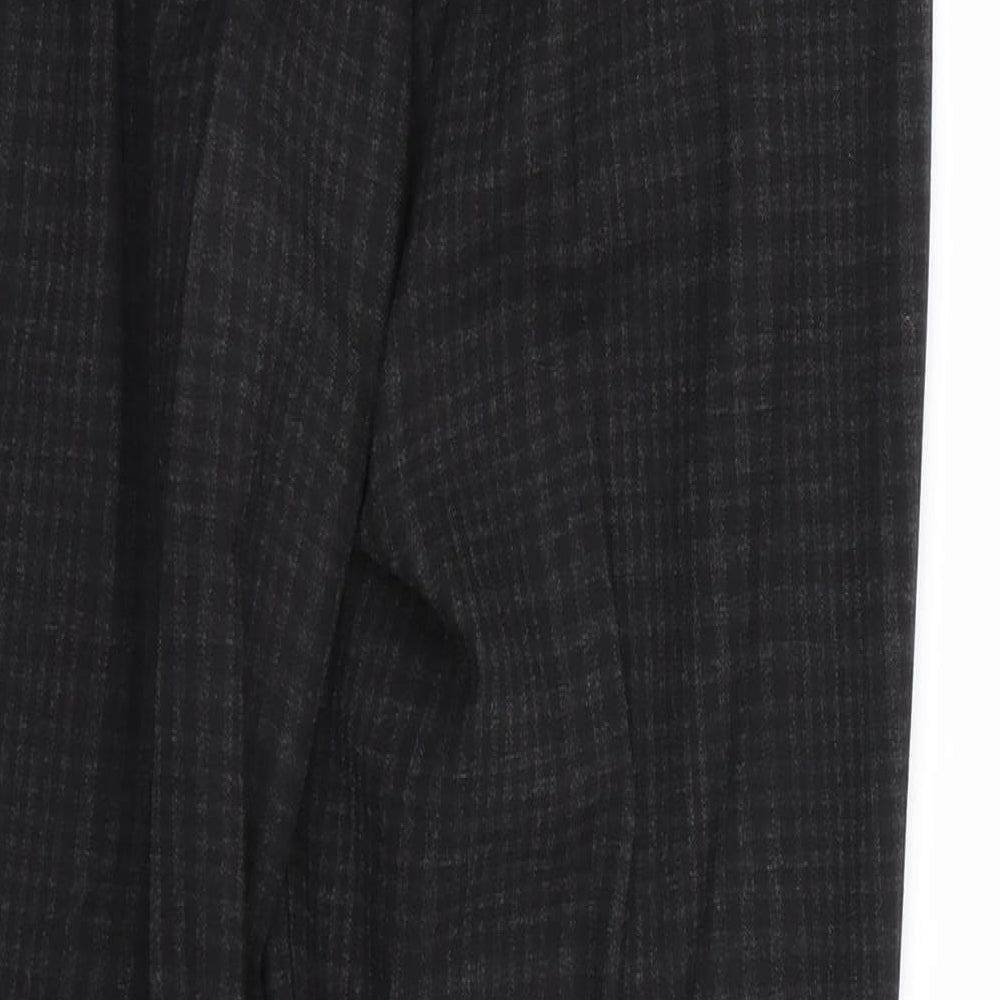 H&M Womens Black Check  Trousers  Size 4 L25 in