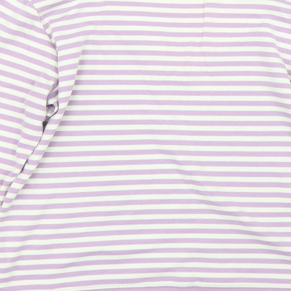 BM Womens Purple Striped  Basic T-Shirt Size M