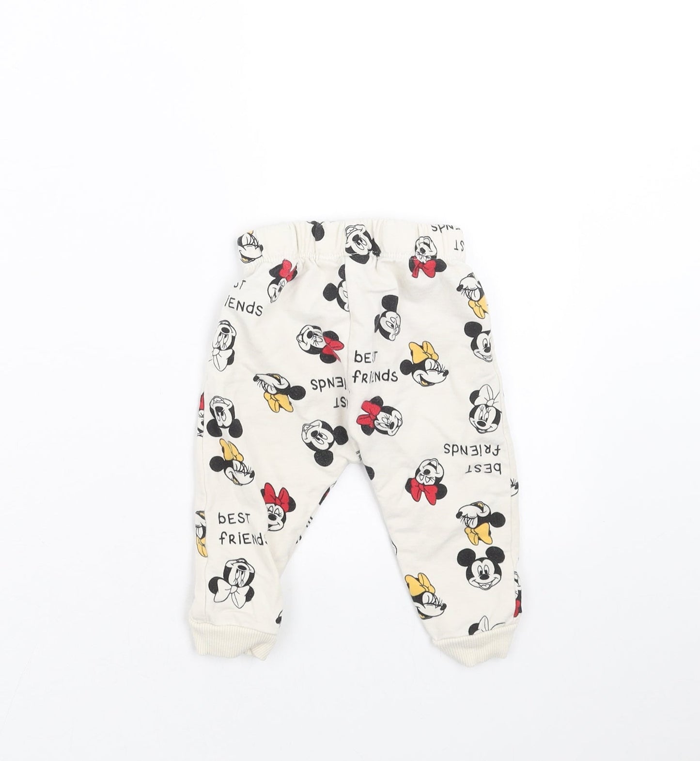 LC Waikiki Baby Ivory   Jogger Trousers Size 6-9 Months  - Mickey and Minnie Mouse