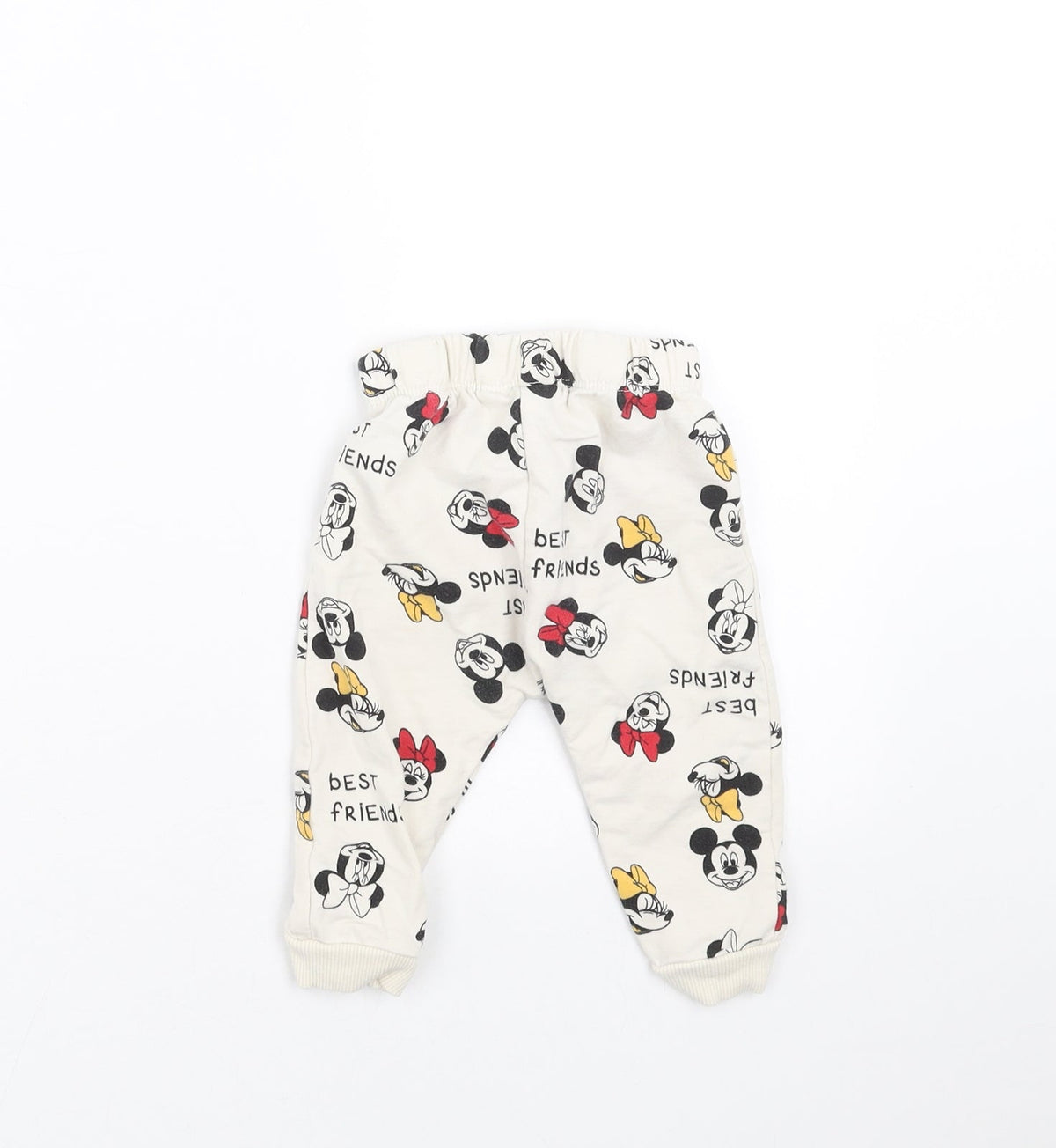 Back view of LC Waikiki Baby Ivory Jogger Trousers, size 6-9, Months - Mickey and Minnie Mouse