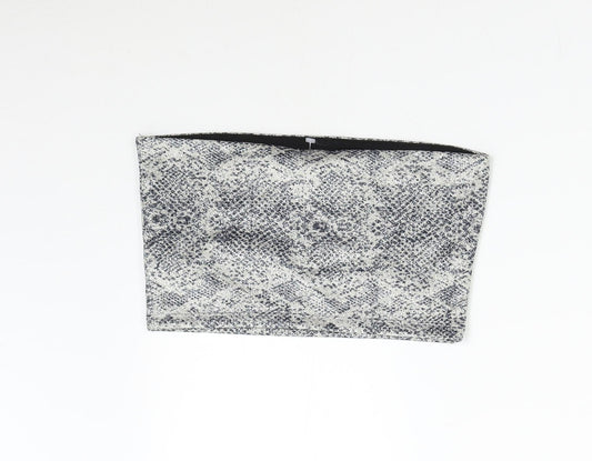 Topshop Womens Silver Animal Print  Cropped Tank Size 6  - Boob Tube