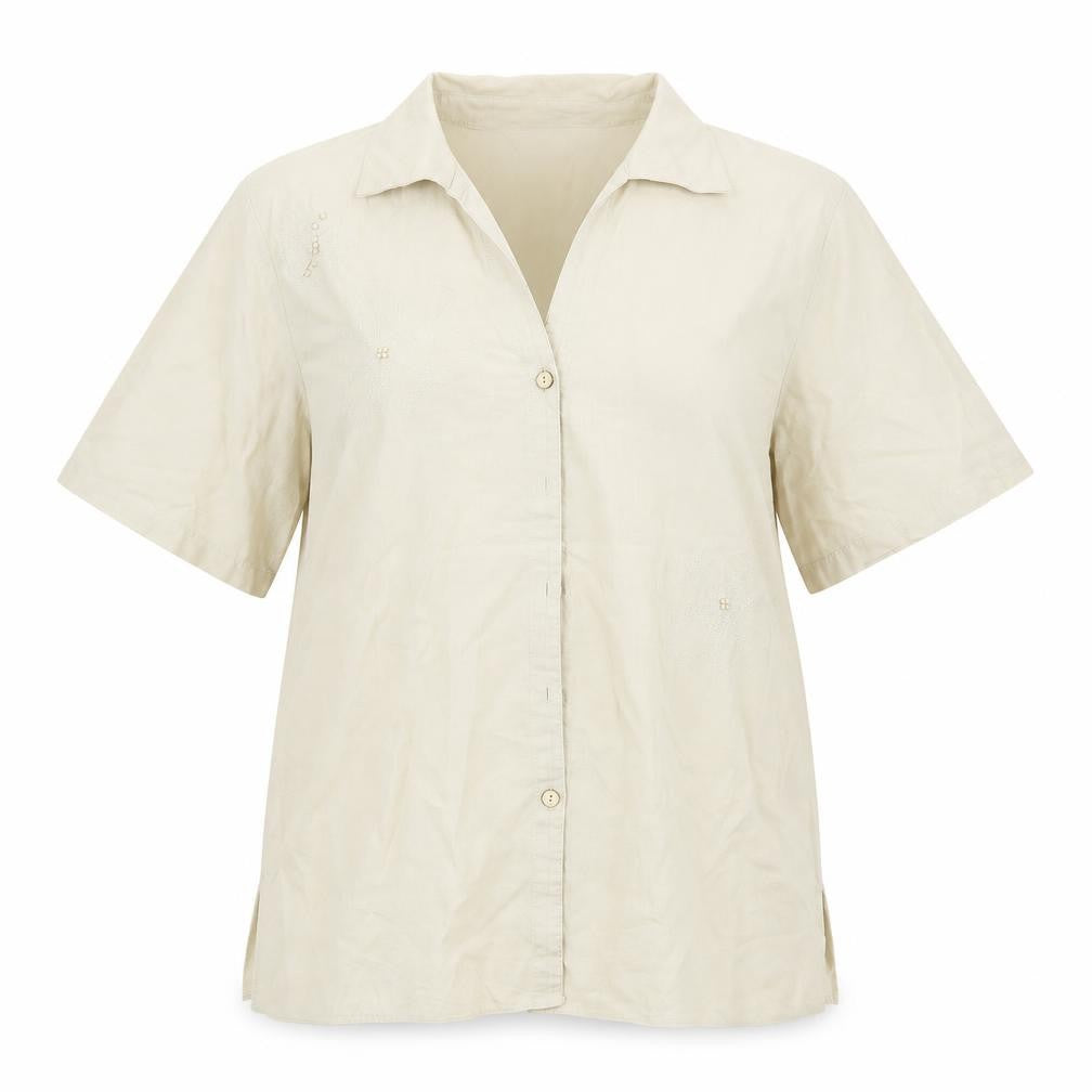 EWM Womens Beige   Basic Button-Up Size 16