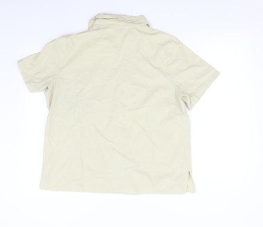 EWM Womens Beige   Basic Button-Up Size 16