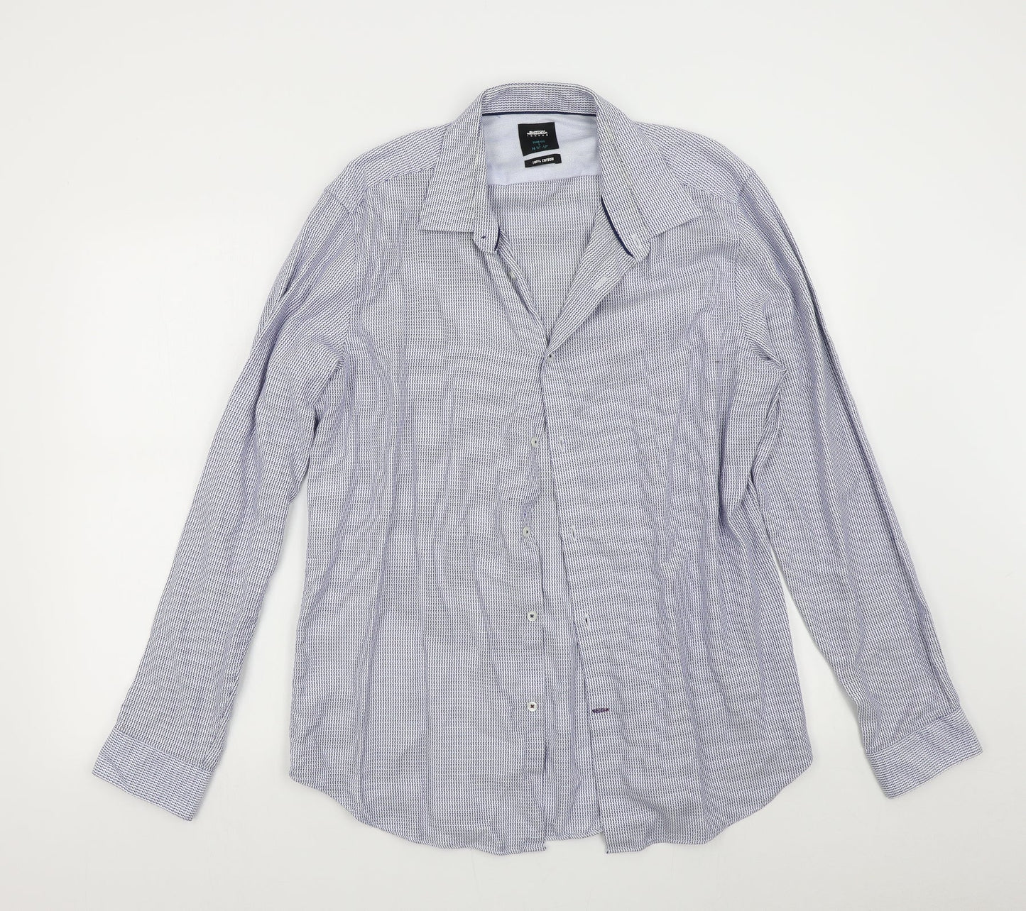 Burton Mens Blue Geometric   Button-Up Size L