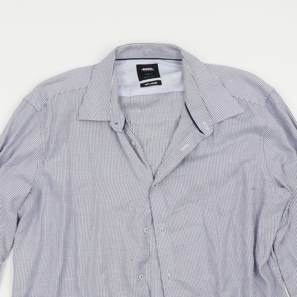 Burton Mens Blue Geometric   Button-Up Size L