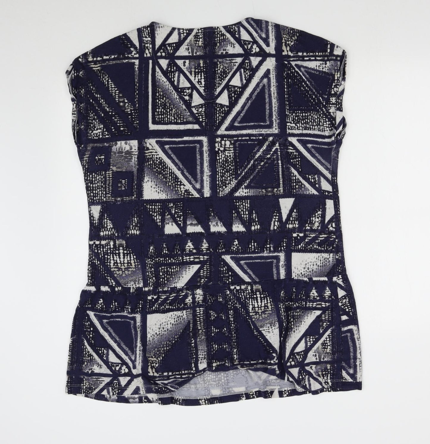 NEXT Womens Blue Geometric  Basic Blouse Size L