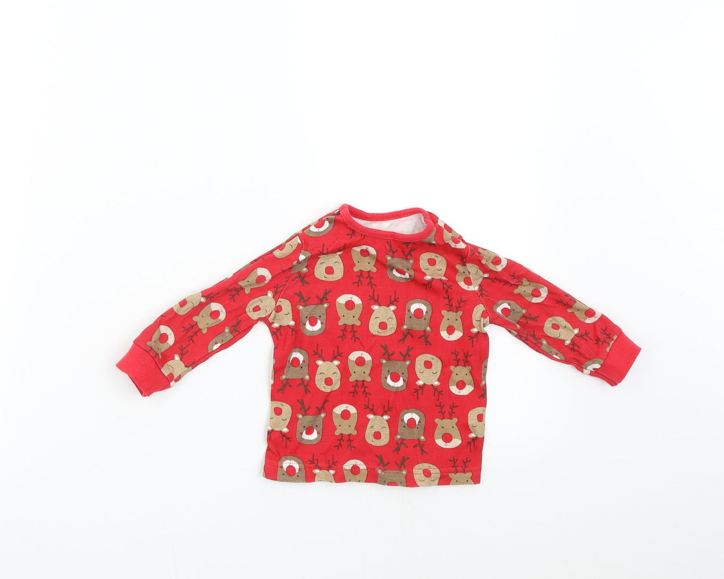 George Baby Red Solid   Pyjama Top Size 6-9 Months