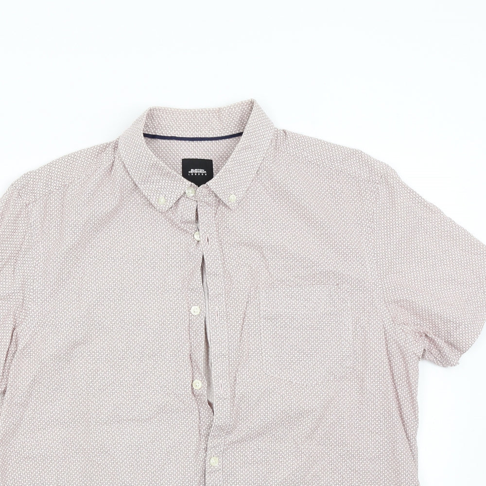 Burton Mens Red Geometric   Button-Up Size L