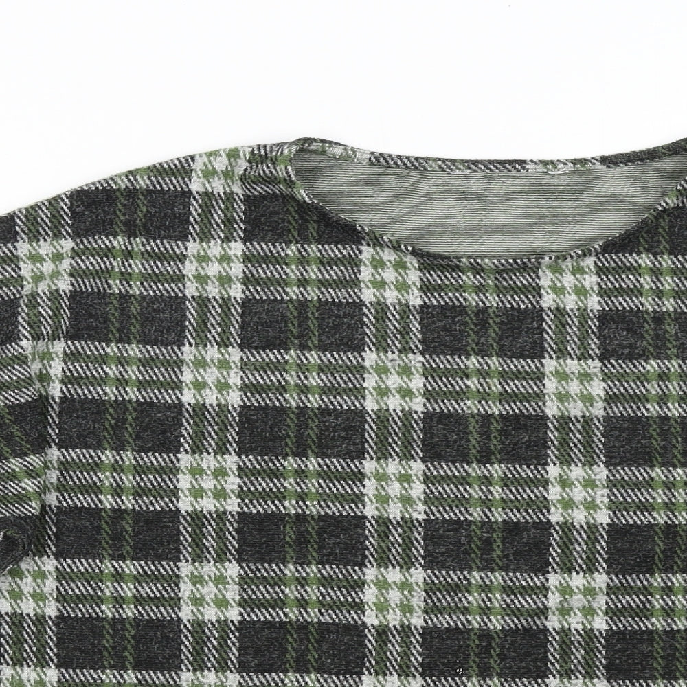 Preworn Womens Green Check  Pullover Jumper Size L
