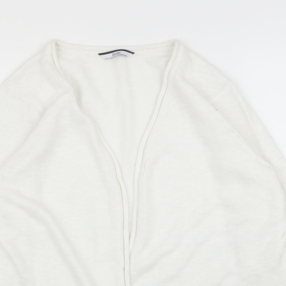 DASH Womens White   Cardigan Jumper Size L