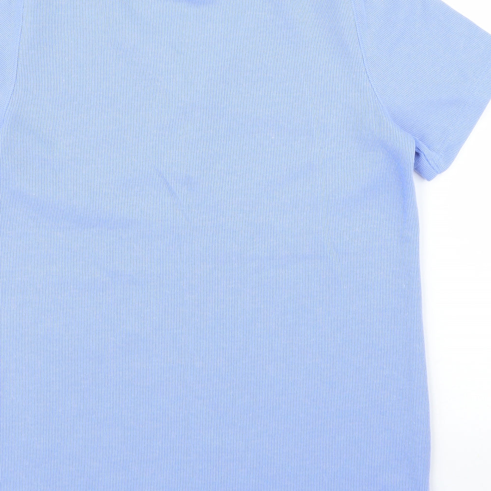 BM Womens Blue Floral  Basic T-Shirt Size XS