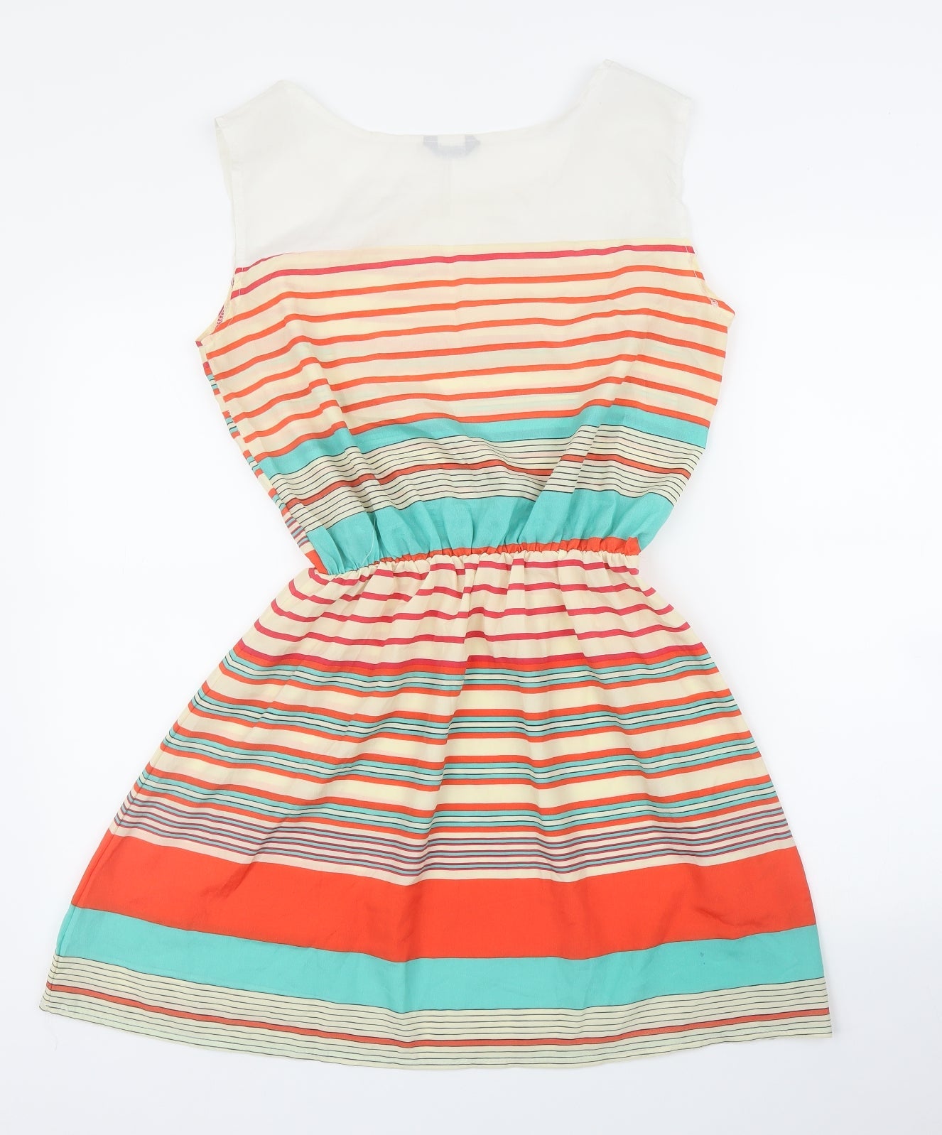 Preworn Womens Orange Striped  A-Line  Size M