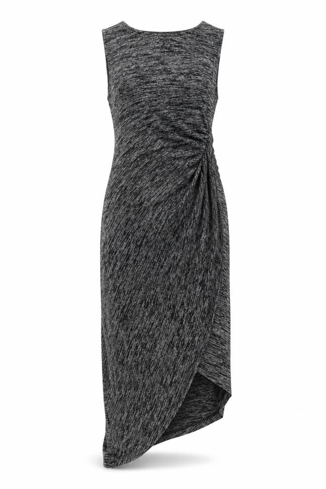 Front view of Paraphrase women’s grey bodycon, size S
