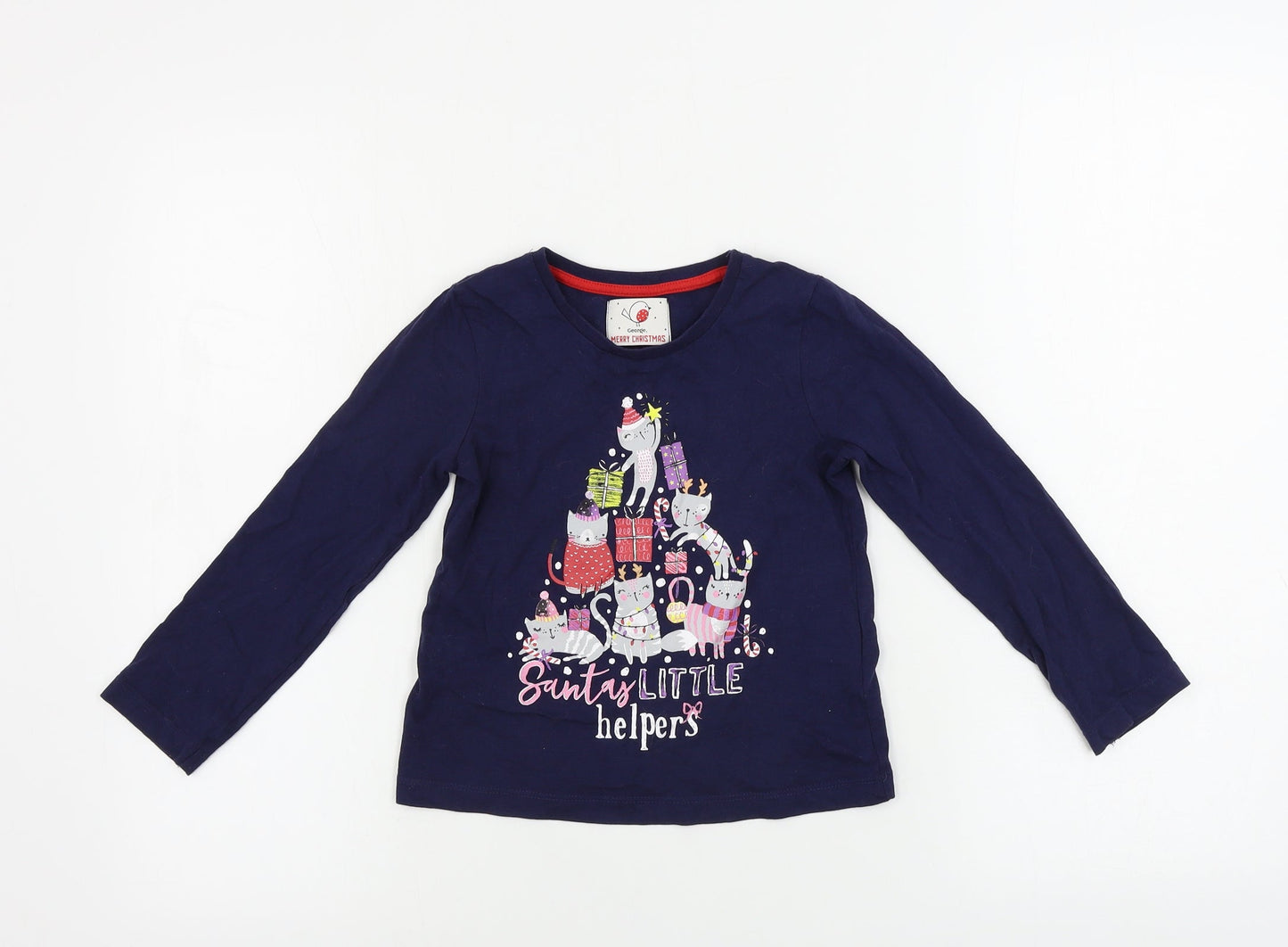 George  Girls Blue   Basic T-Shirt Size 4-5 Years