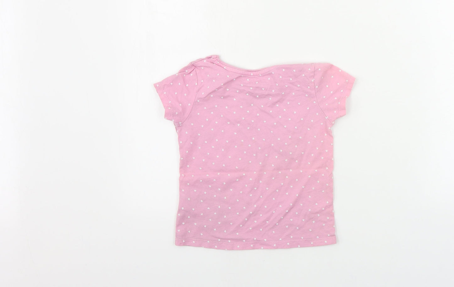 Primark  Girls Pink Polka Dot  Basic T-Shirt Size 5-6 Years