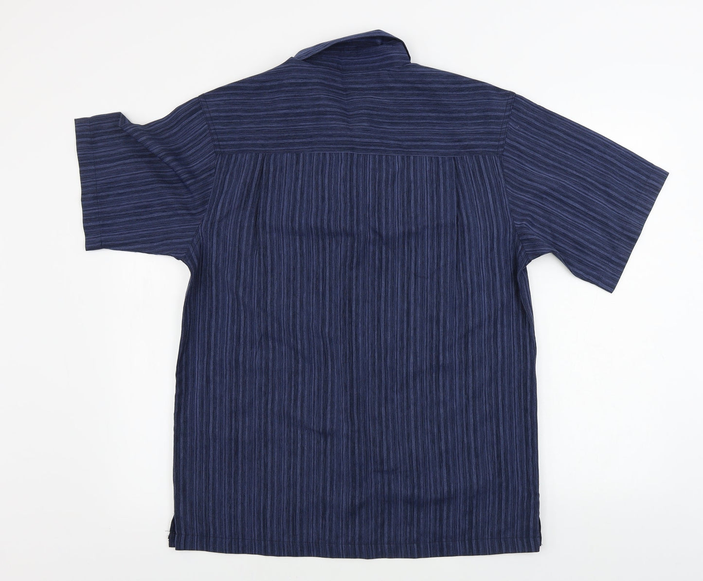 Haggar Mens Blue Striped   Button-Up Size S