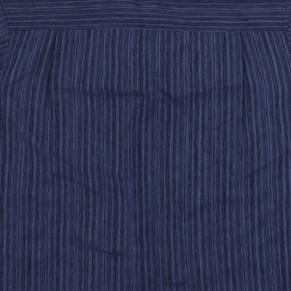Haggar Mens Blue Striped   Button-Up Size S