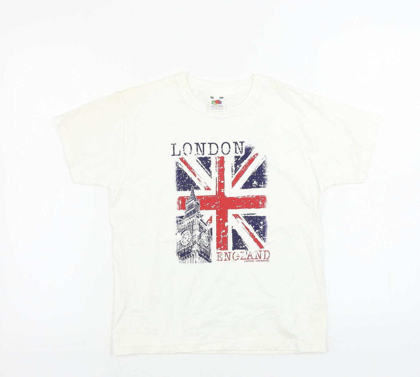 Fruit of the Loom  Boys Ivory   Basic T-Shirt Size 7-8 Years