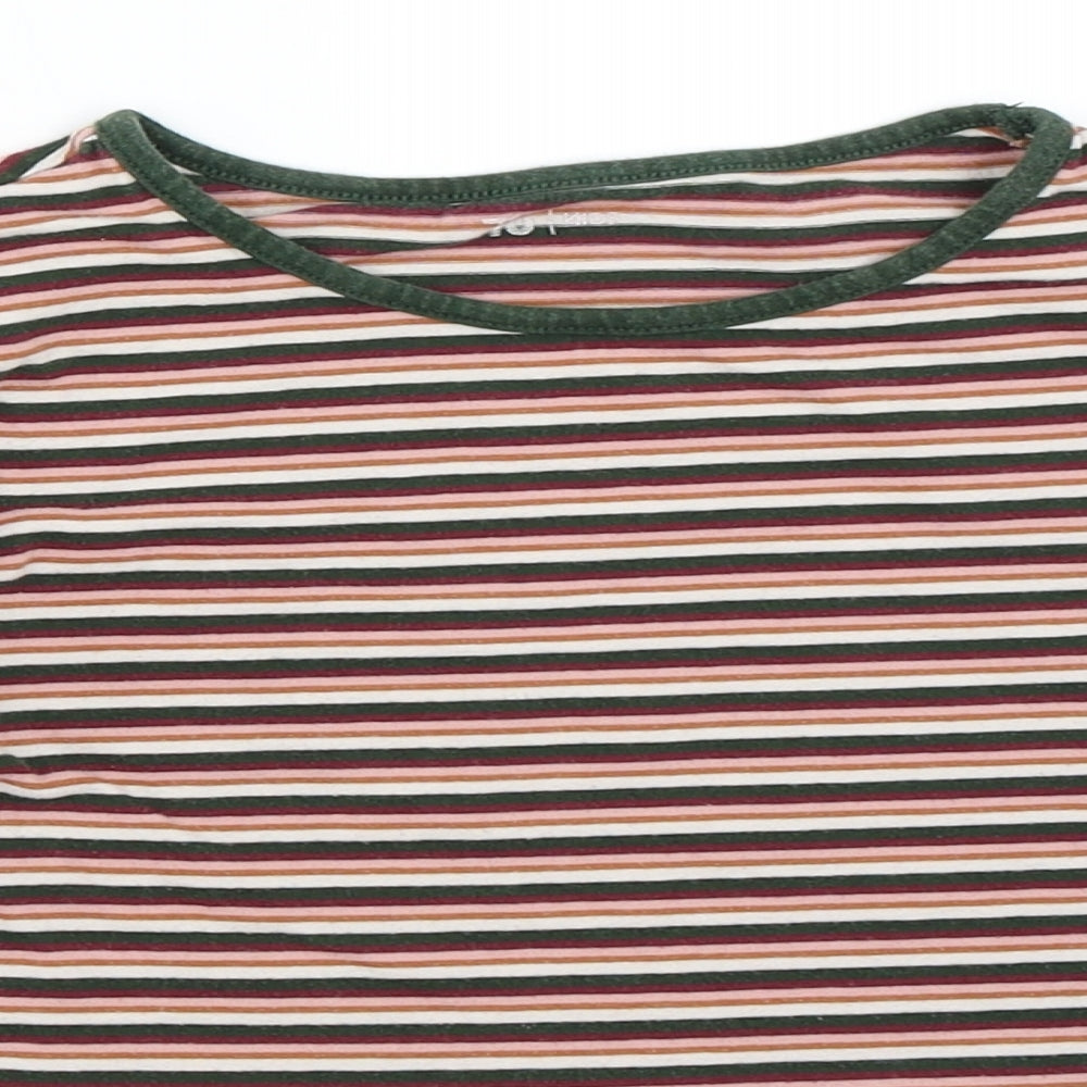 TU Girls Pink Striped  Basic T-Shirt Size 9 Years
