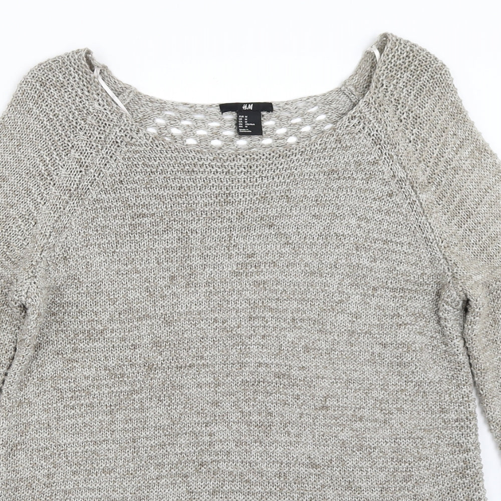H&M Womens Grey   Pullover Jumper Size M
