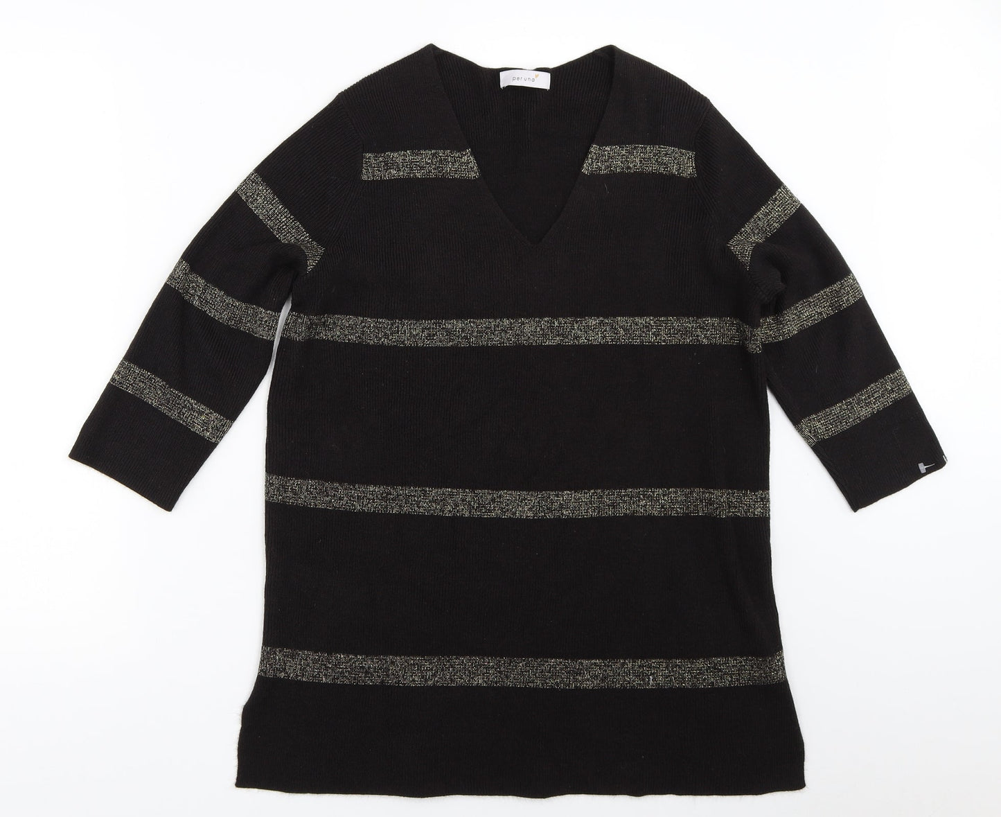 Per Una Womens Brown Striped  Pullover Jumper Size 12