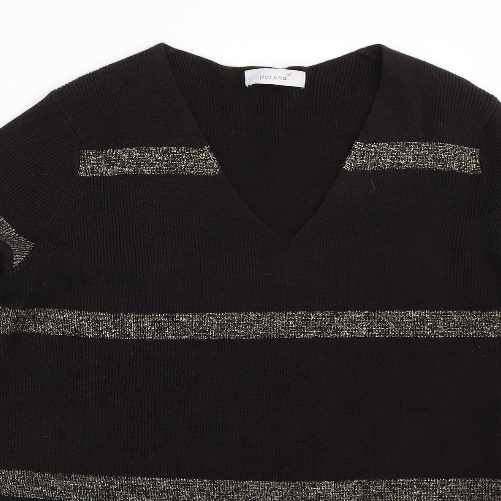 Per Una Womens Brown Striped  Pullover Jumper Size 12