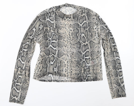 New Look Womens Beige Animal Print  Basic Blouse Size 18