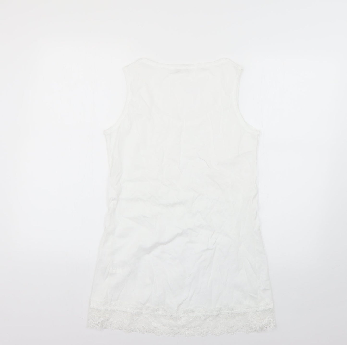 Preworn Womens White   Basic T-Shirt Size 10