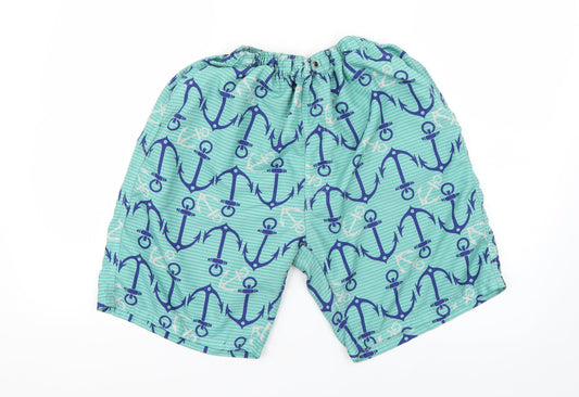 Preworn Mens Green Geometric  Sweat Shorts Size XL