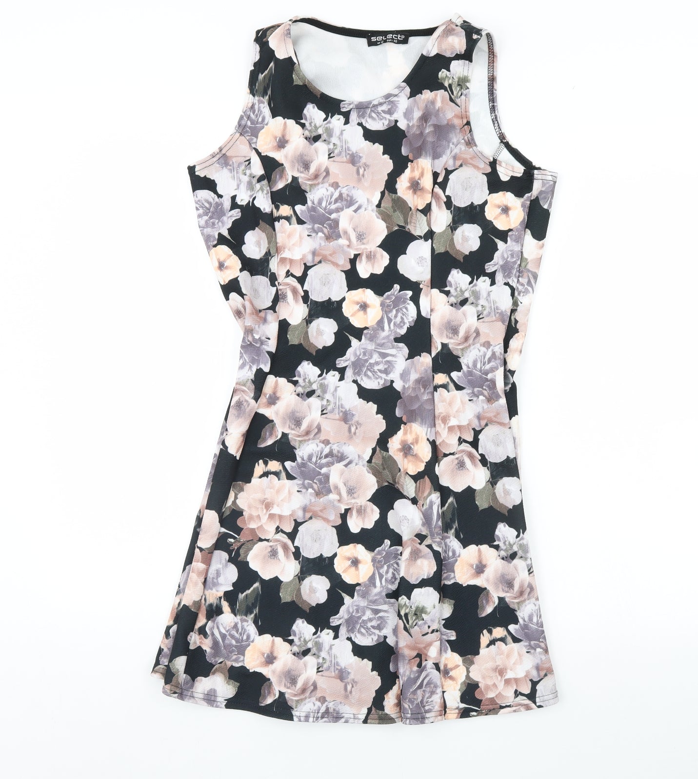 Select Womens Black Floral  Fit & Flare  Size 12