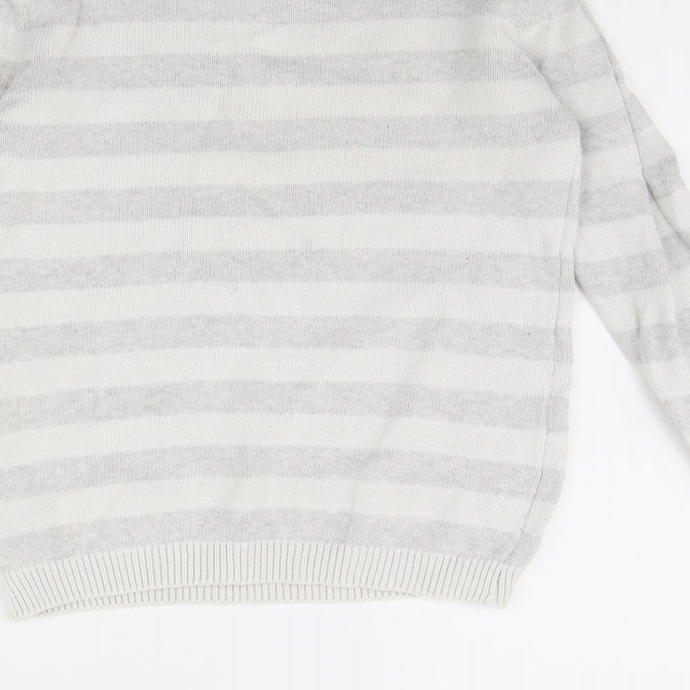 Nutmeg Girls Grey Striped  Pullover Jumper Size 12 Years  - Unicorn