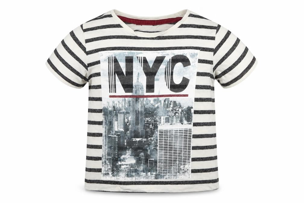 George Boys Ivory Striped  Basic T-Shirt Size 3 Years  - NYC