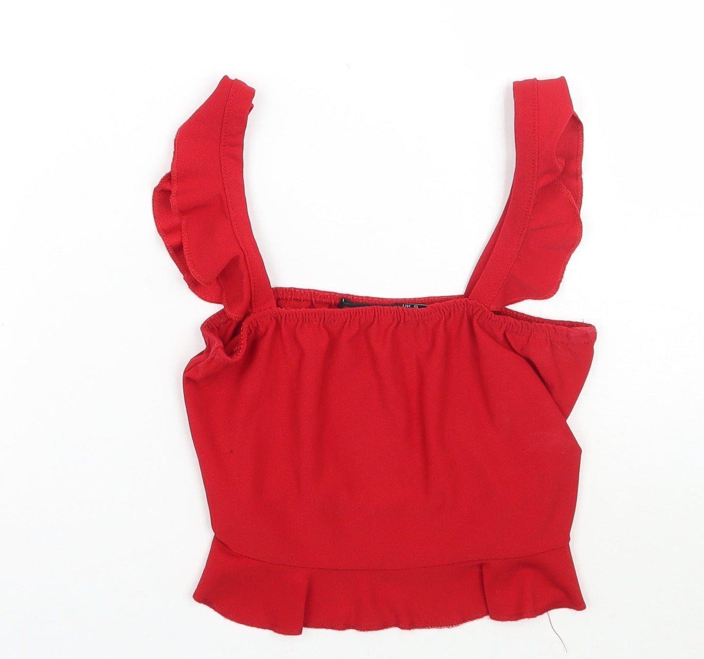 PRETTYLITTLETHING Womens Red   Cropped Tank Size 8