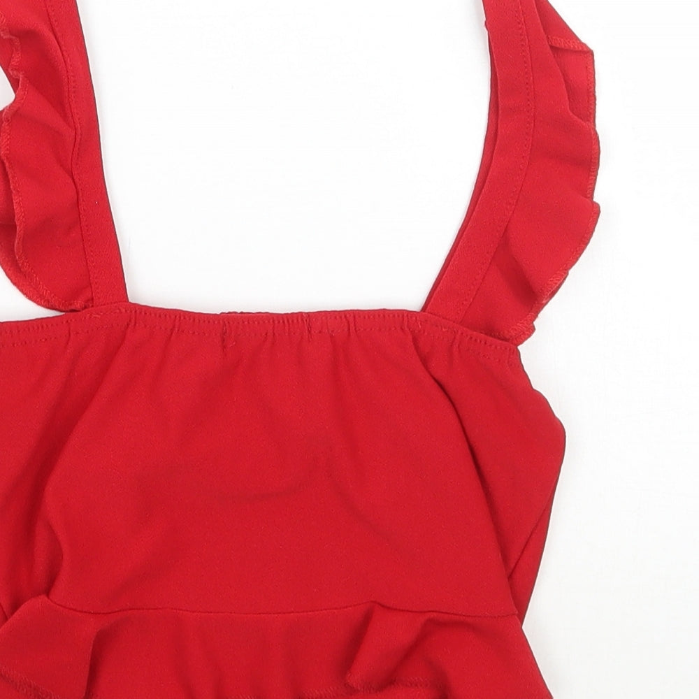 PRETTYLITTLETHING Womens Red   Cropped Tank Size 8